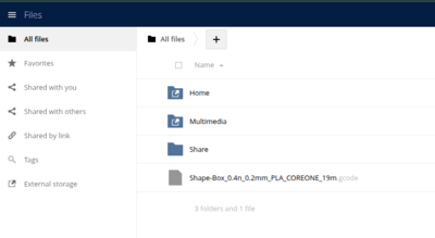 ownCloud web interface